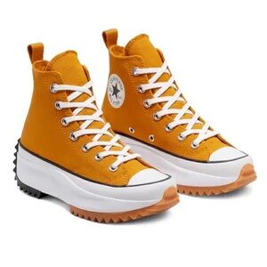 Converse Women Run Star Hike Platform High Top Saffron Yellow White